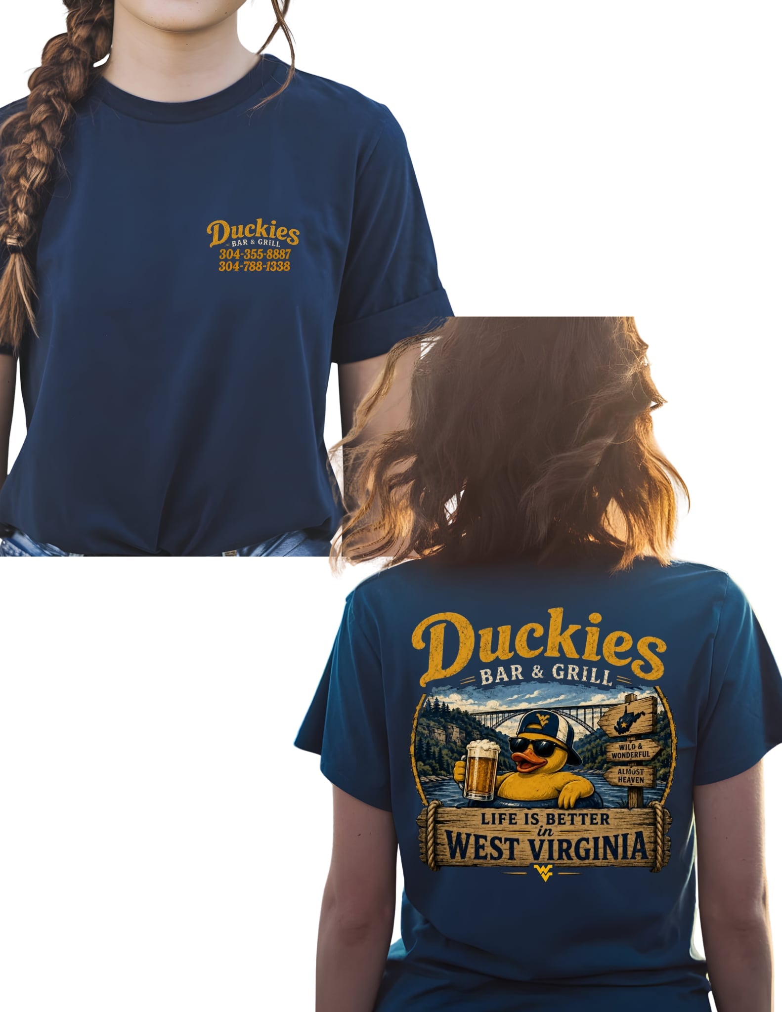 Duckies Bar & Grill – Life Is Better in West Virginia Tee