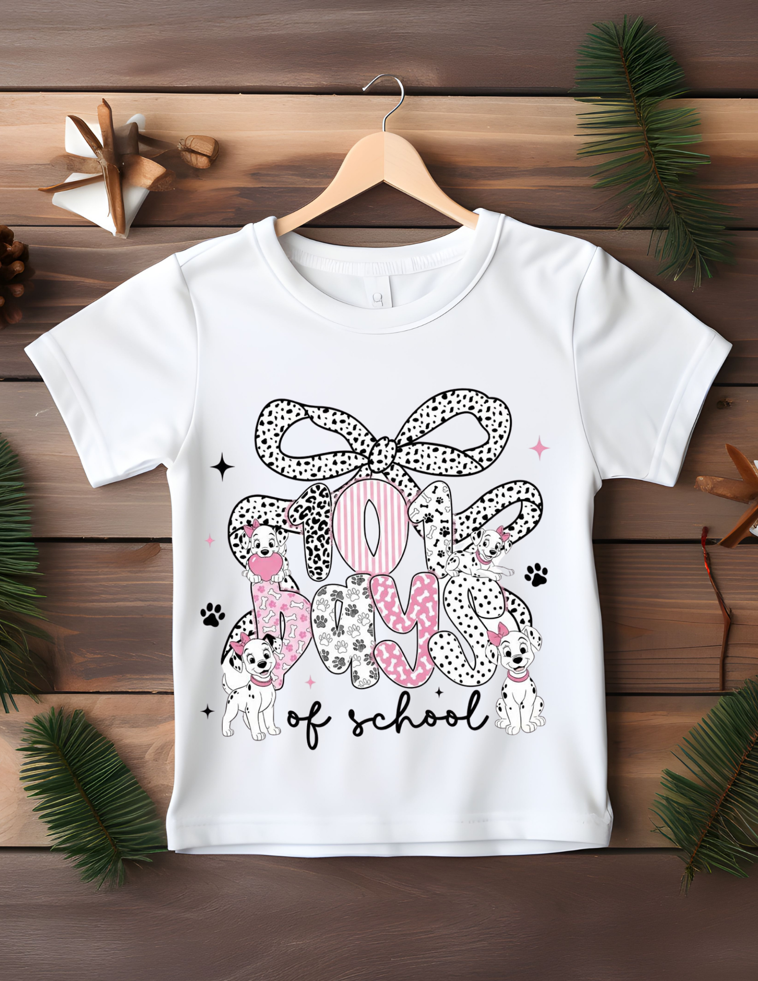 “101 Days of School” Dalmation Bow Graphic Toddler/Youth Tee
