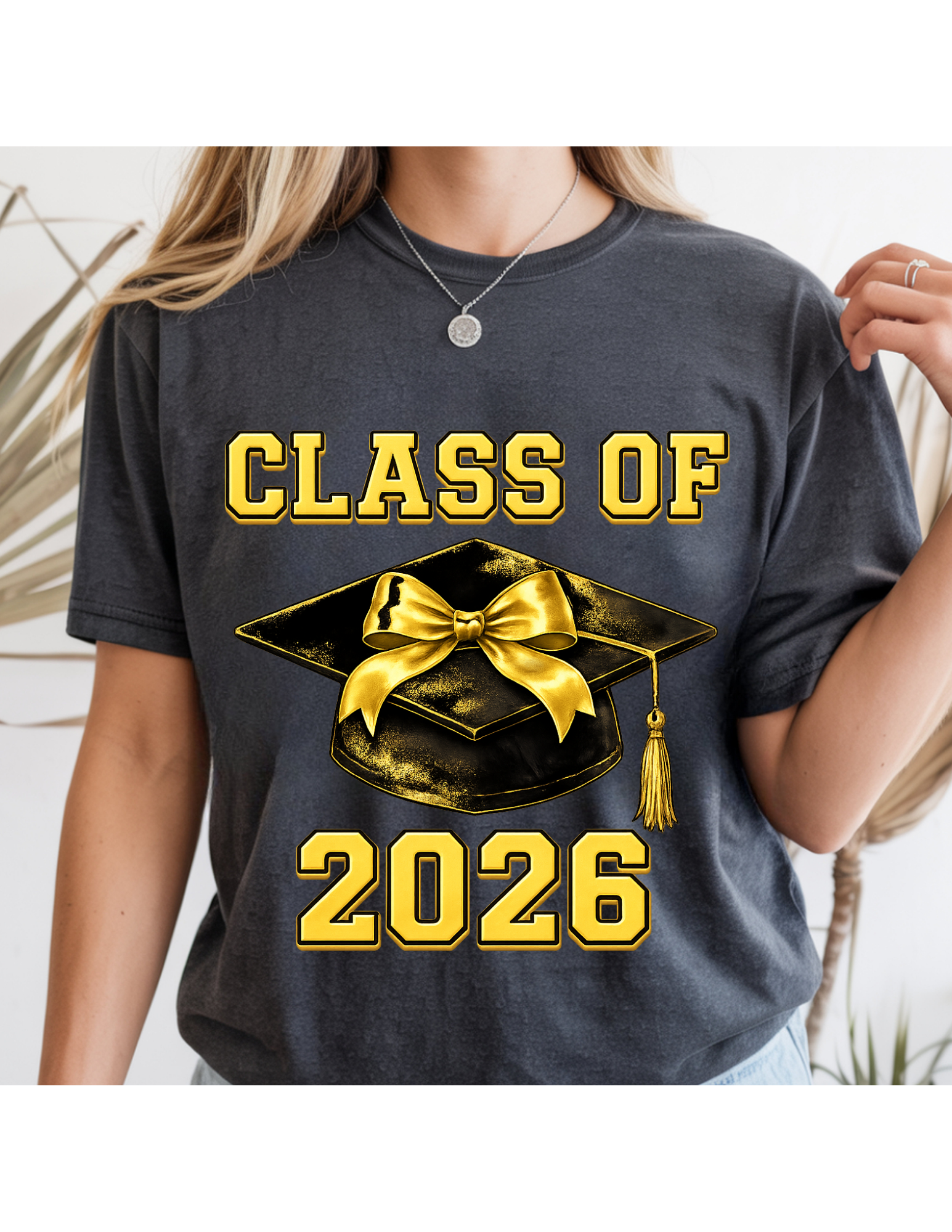 Class of 2026 Black and Gold Graduation Graphic Tee