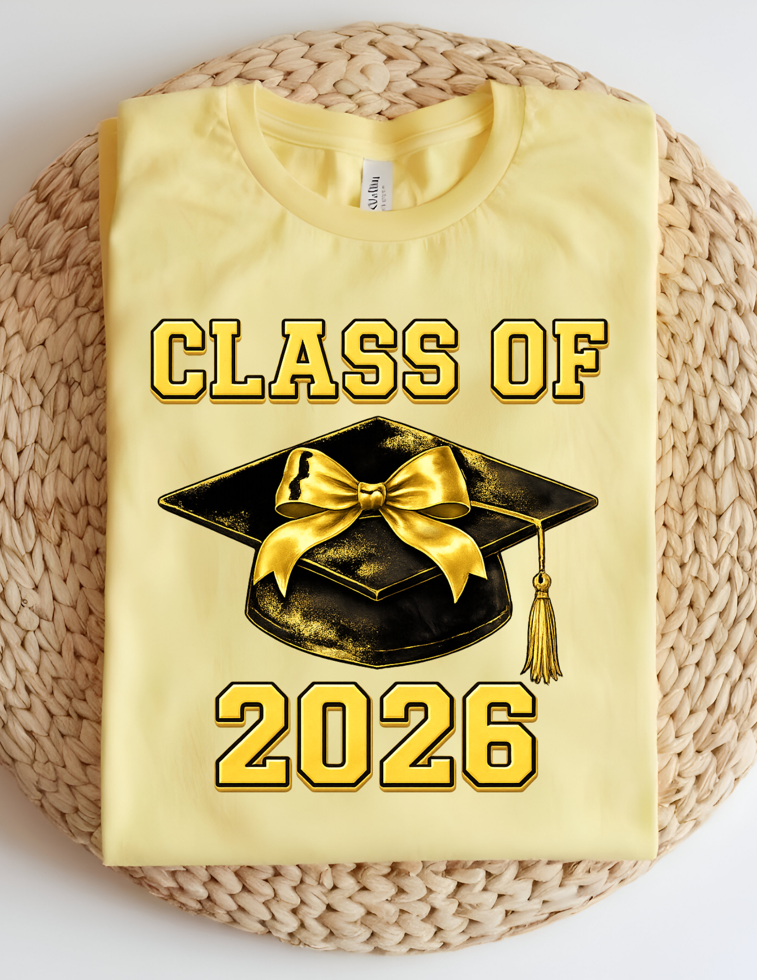 Class of 2026 Black and Gold Graduation Graphic Tee