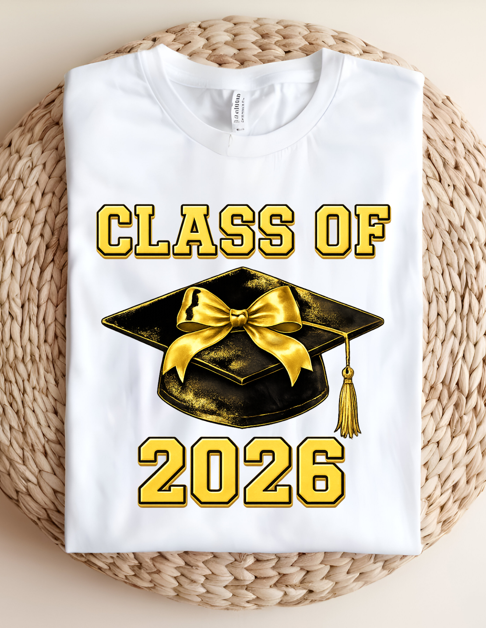 Class of 2026 Black and Gold Graduation Graphic Tee