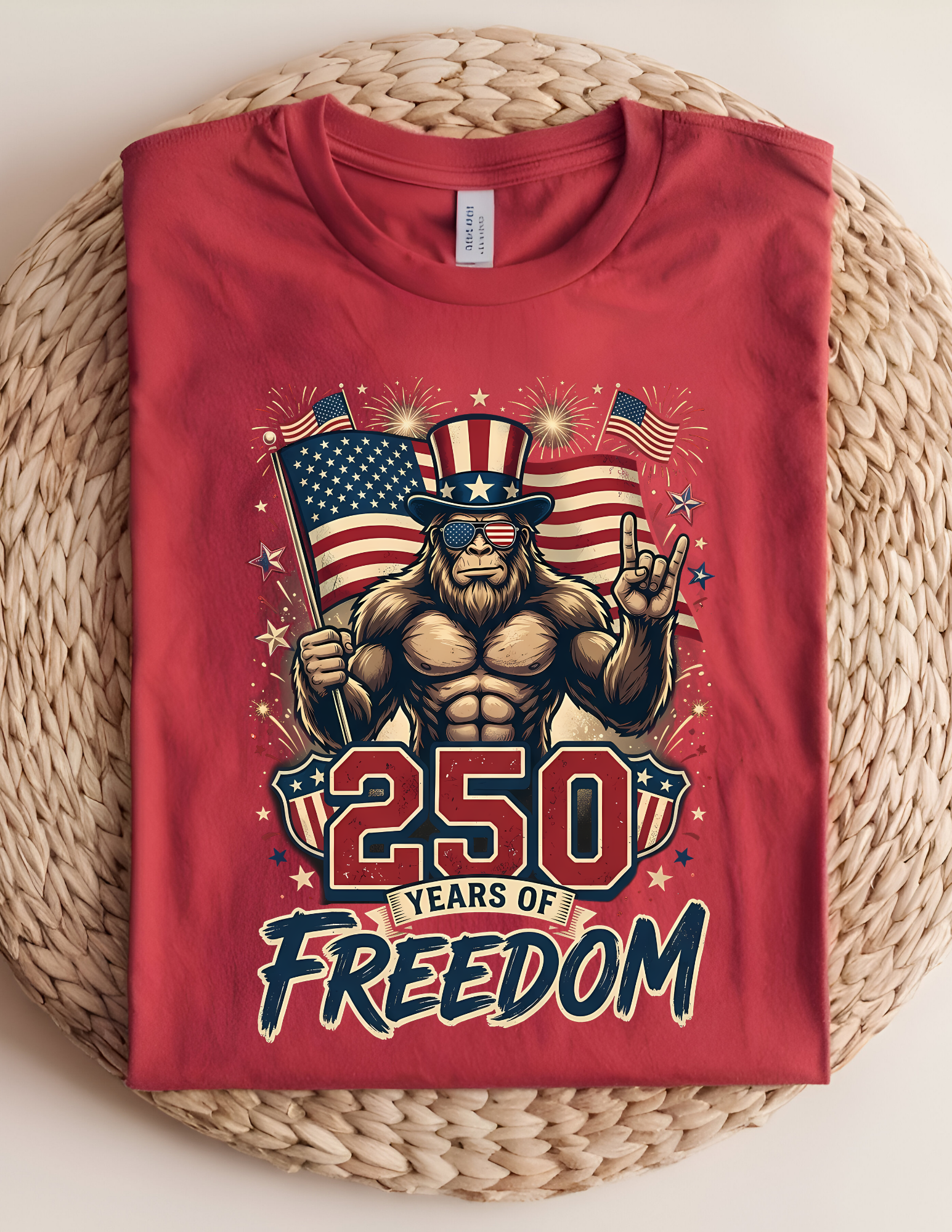 250 Years of Freedom Patriotic Sasquatch Tee