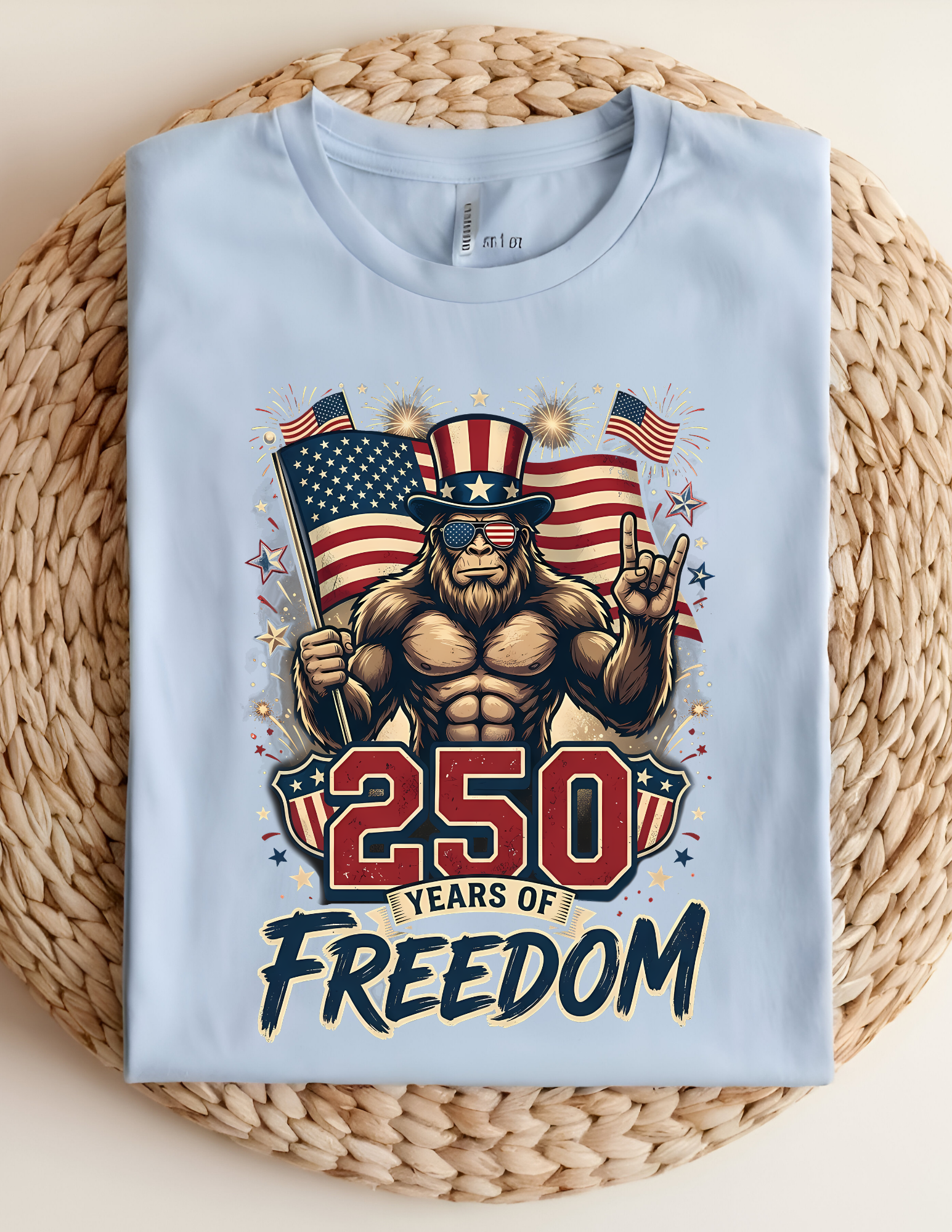 250 Years of Freedom Patriotic Sasquatch Tee