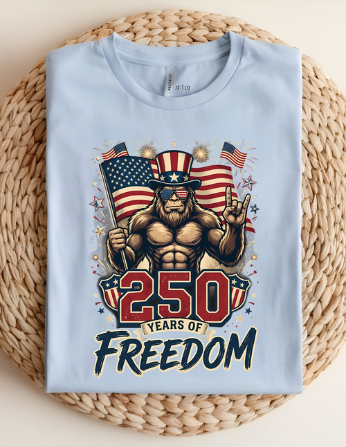 250 Years of Freedom Patriotic Sasquatch Tee