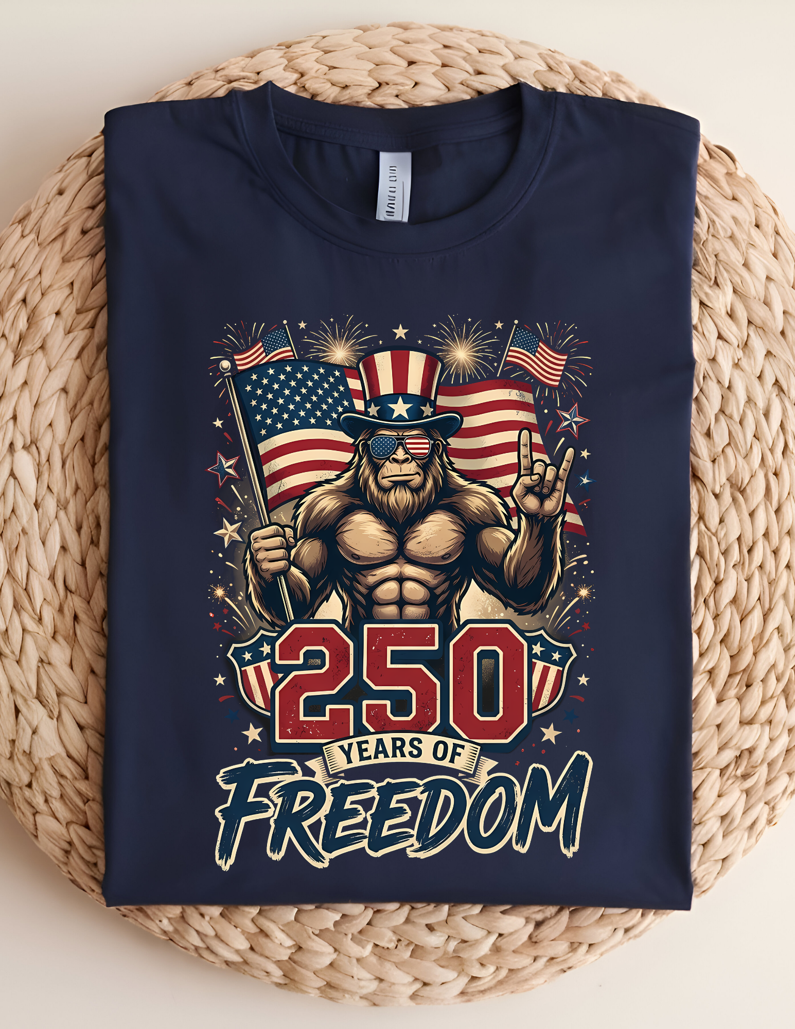 250 Years of Freedom Patriotic Sasquatch Tee