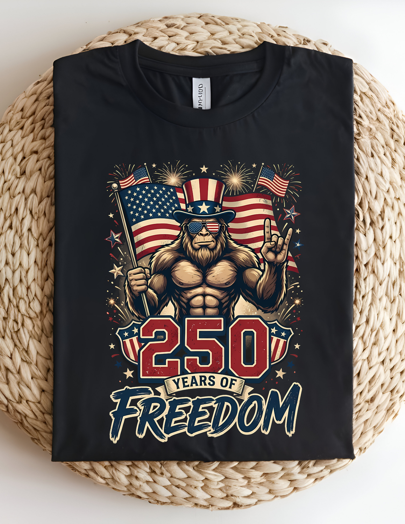 250 Years of Freedom Patriotic Sasquatch Tee