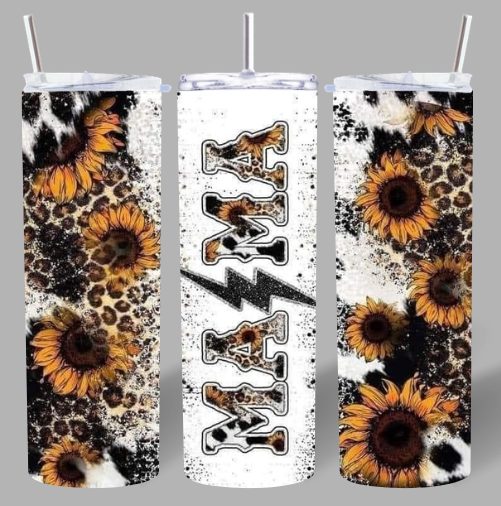 Sunflower Leopard “MAMA” 20oz Tumbler – Bold, Beautiful & Full of Love 🌻✨
