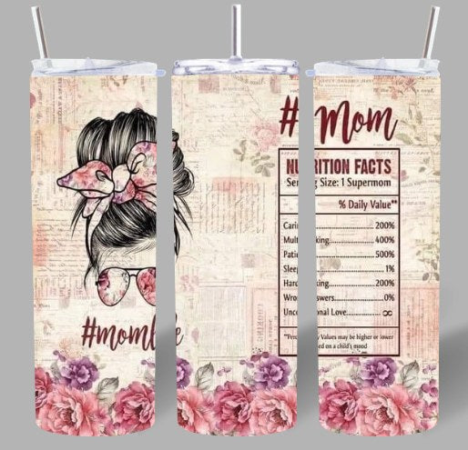 #1 Mom 20oz Tumbler – A Beautiful Gift for the Best Mom 💖🌸