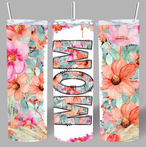 Floral “MOM” 20oz Tumbler – Bright, Beautiful & Timeless 🌸✨