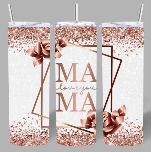 “Mama, I Love You” 20oz Tumbler – Elegant & Heartfelt 💖✨