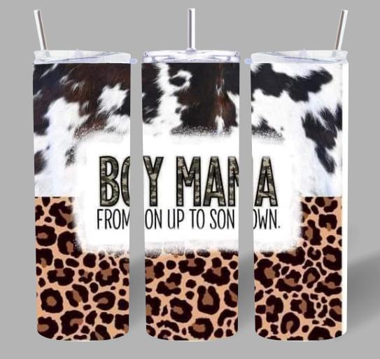 “Boy Mama” 20oz Tumbler – Rustic, Bold & Full of Love 🤎✨