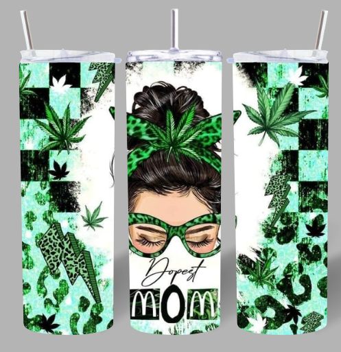 “Dopest Mom” 20oz Tumbler – Bold, Fun & Unique 💚✨