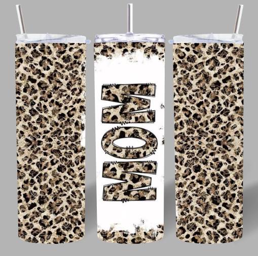 Leopard Print “MOM” 20oz Tumbler – Chic, Bold & Everyday Ready 🐆✨