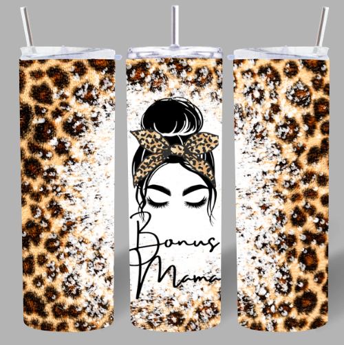 “Bonus Mama” 20oz Tumbler – Beautiful, Bold & Full of Love 🤎✨