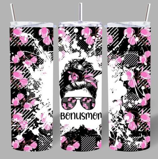 Floral “Bonus Mom” 20oz Tumbler – Stylish, Strong & Loved 🖤✨