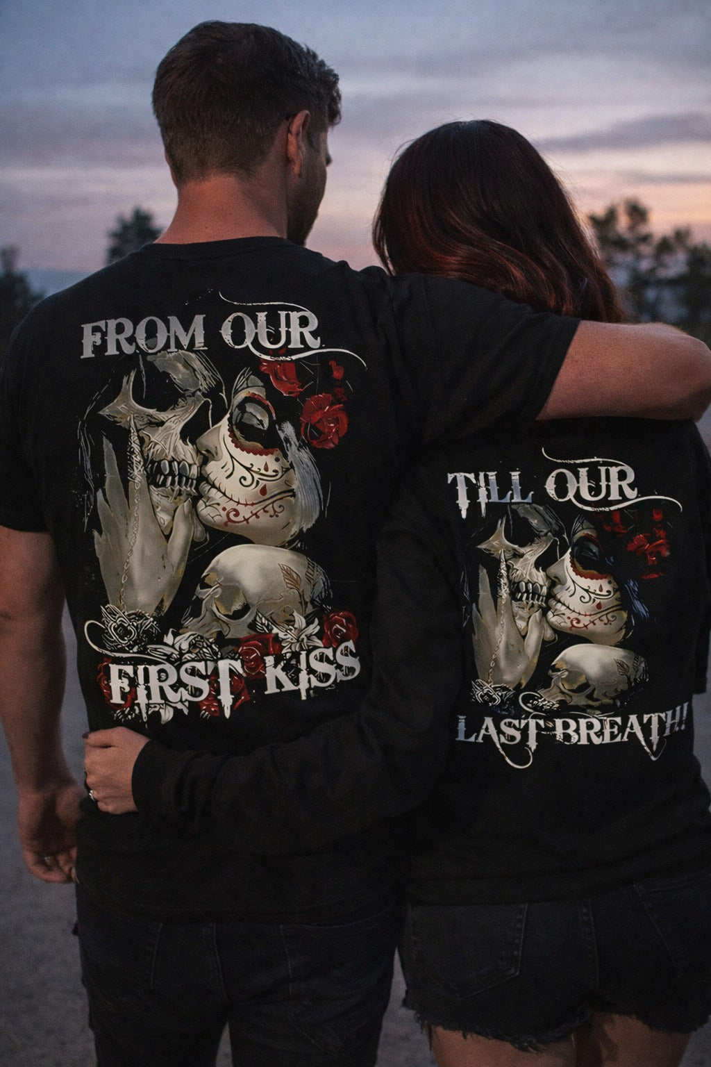 “From Our First Kiss… Till Our Last Breath” Couples Tees 💀❤️