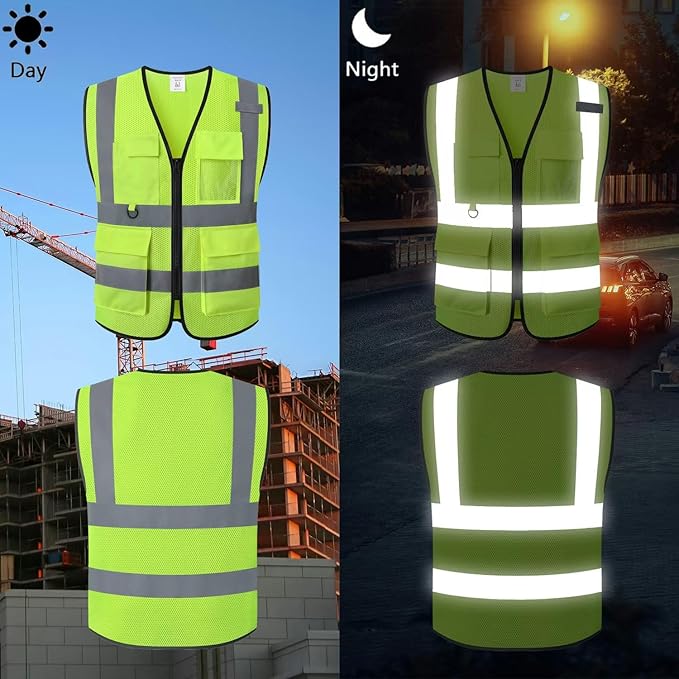 Custom Hi-Vis Safety Vest with Company Name – ANSI Certified Reflective Work Vest
