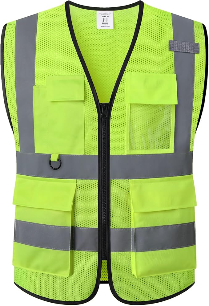 Custom Hi-Vis Safety Vest with Company Name – ANSI Certified Reflective Work Vest
