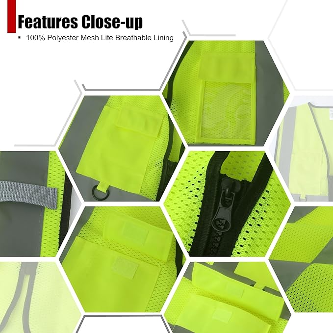 Custom Hi-Vis Safety Vest with Company Name – ANSI Certified Reflective Work Vest