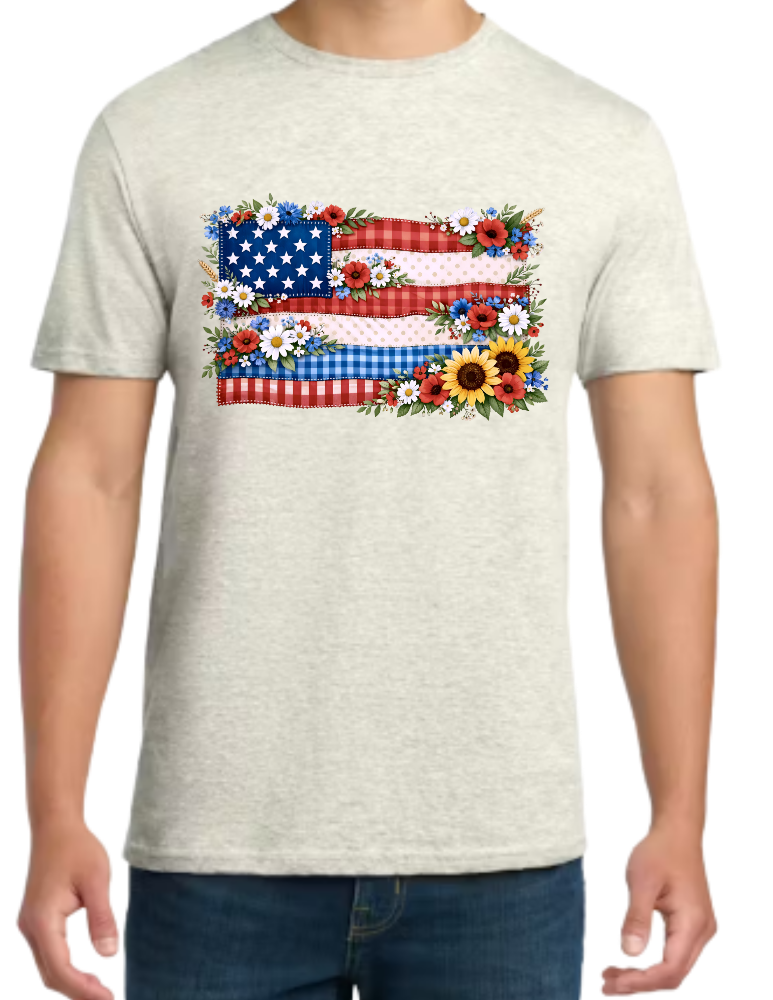 Floral Americana Flag Tee