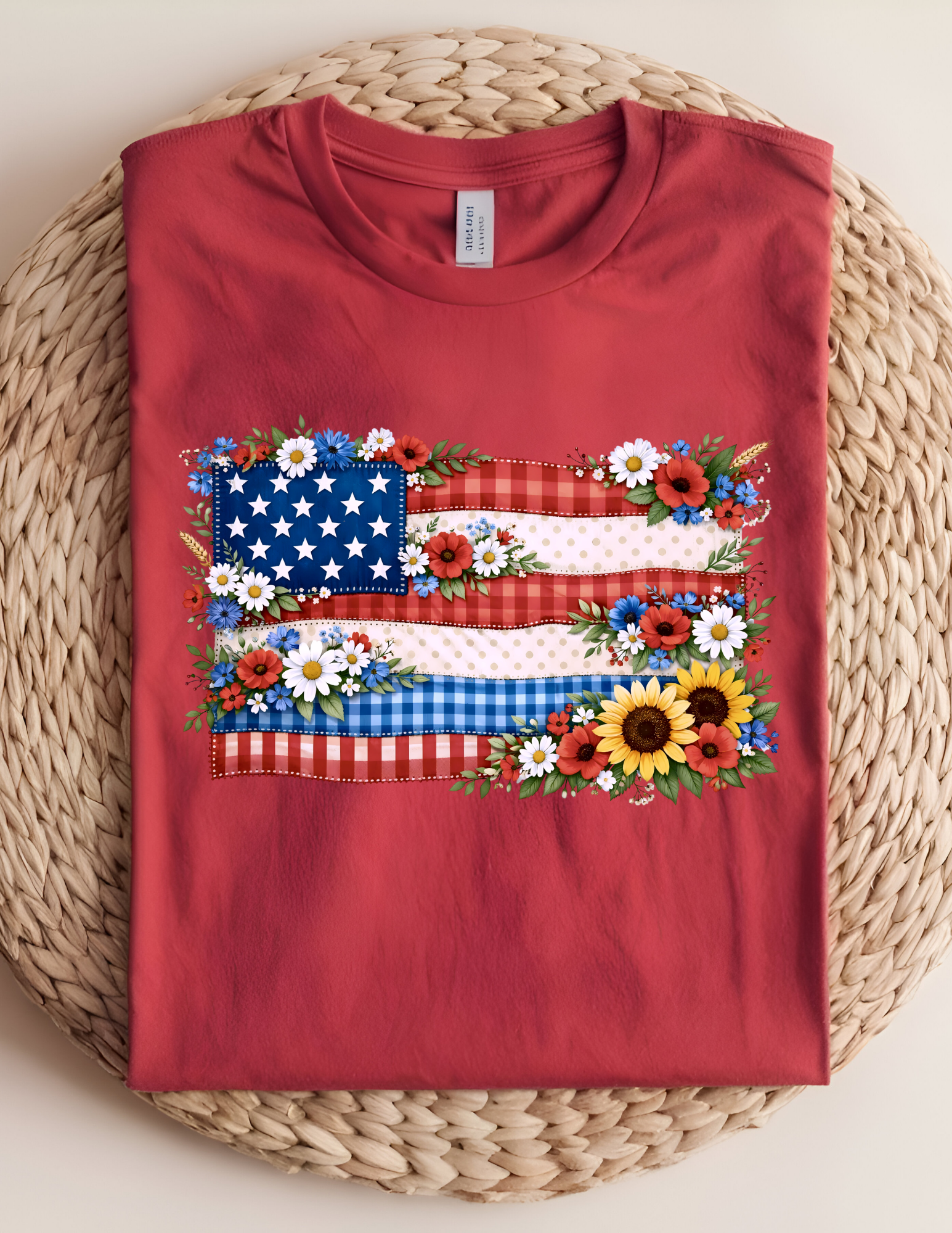 Floral Americana Flag Tee