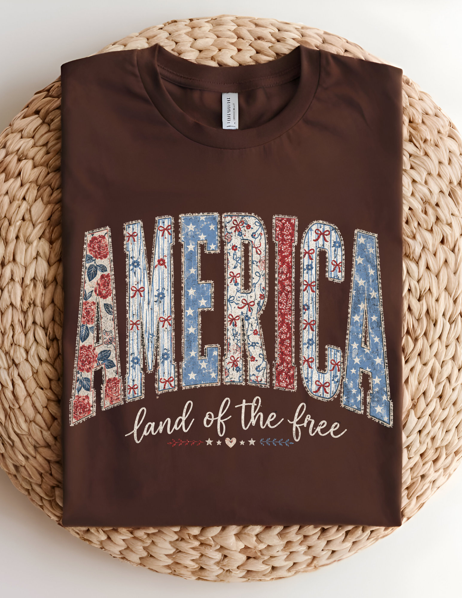 America Land of the Free Patriotic Tee
