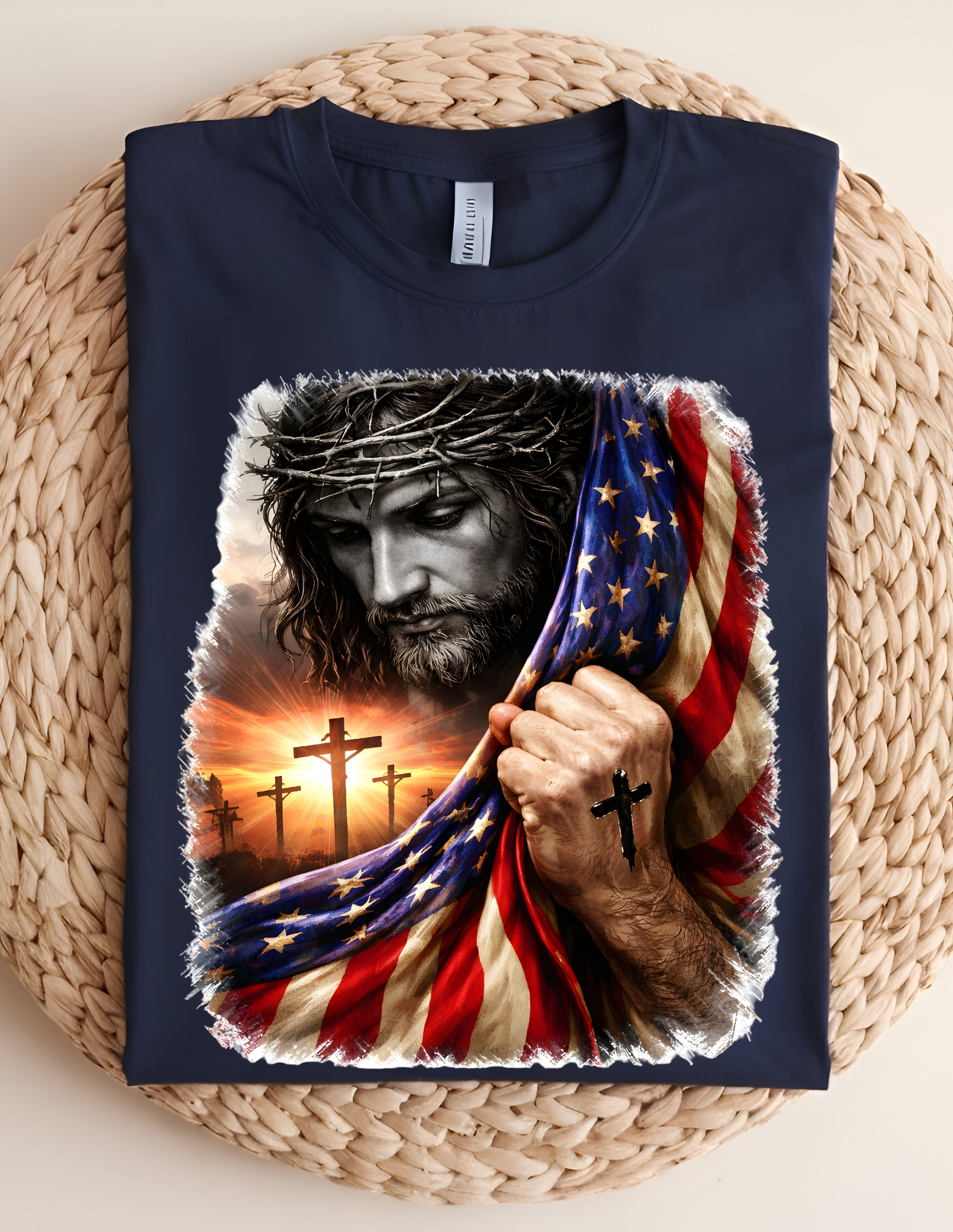 Faith & Freedom Patriotic Jesus Tee