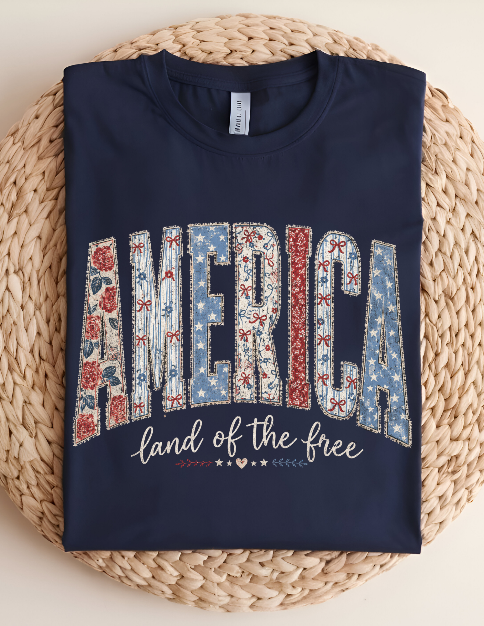 America Land of the Free Patriotic Tee
