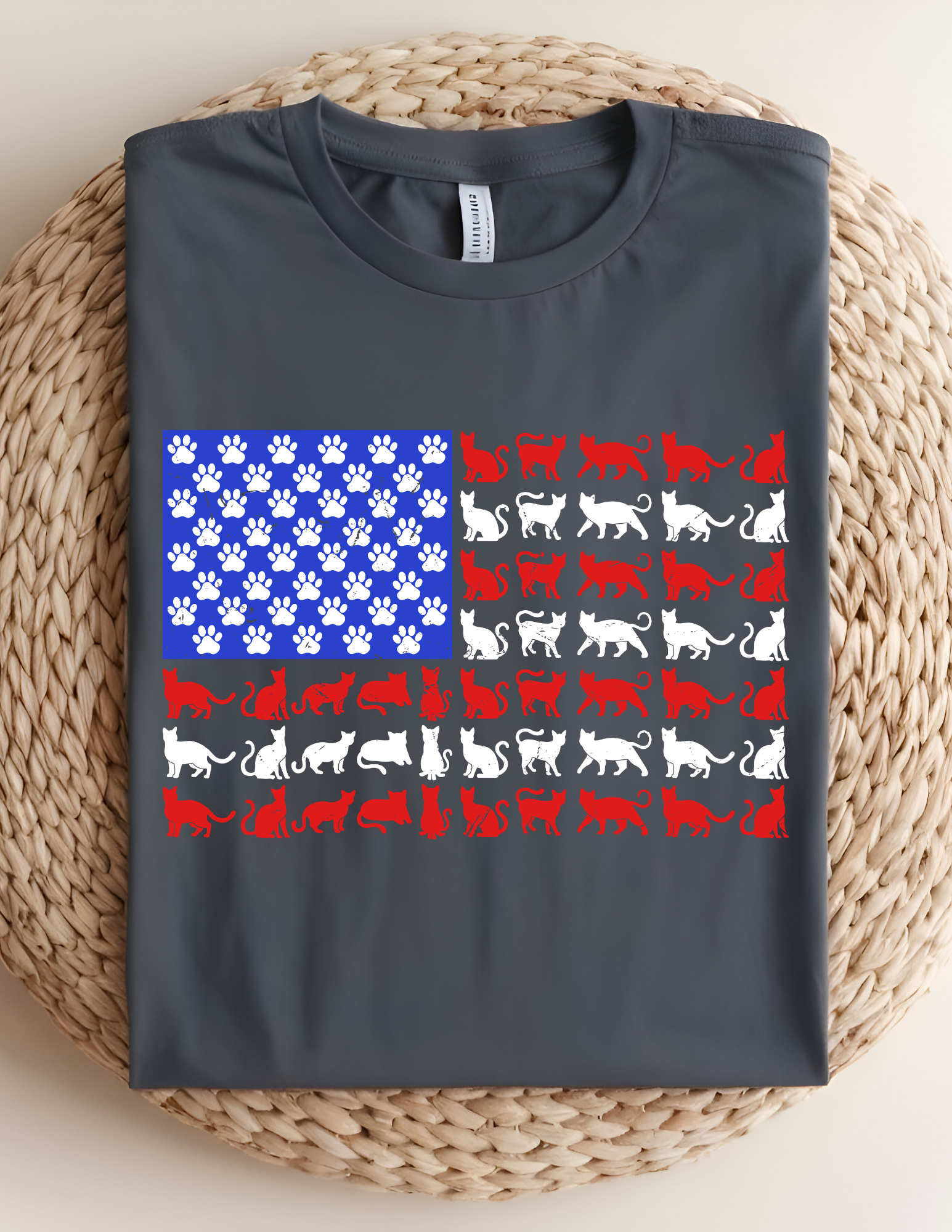 Patriotic Cat Flag Tee