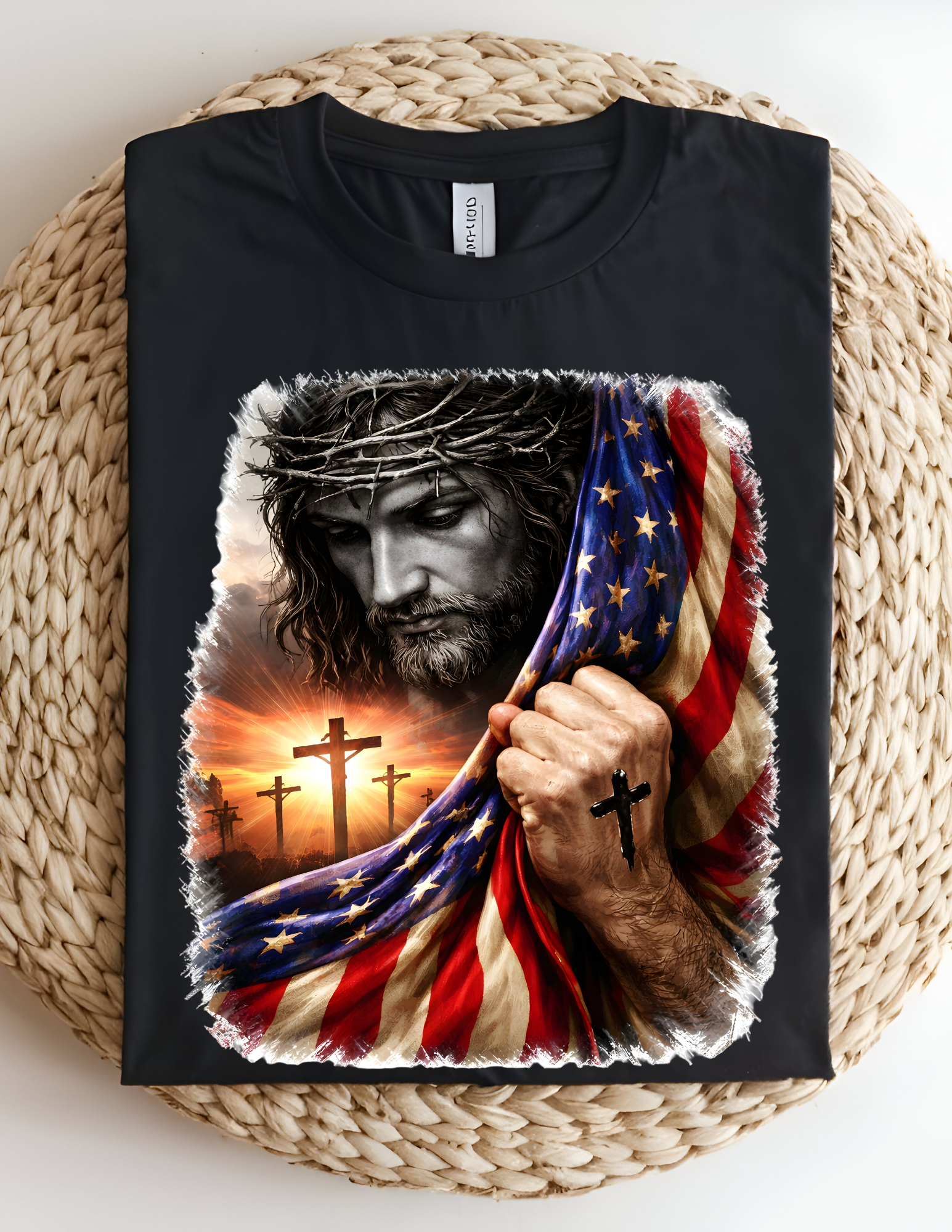 Faith & Freedom Patriotic Jesus Tee