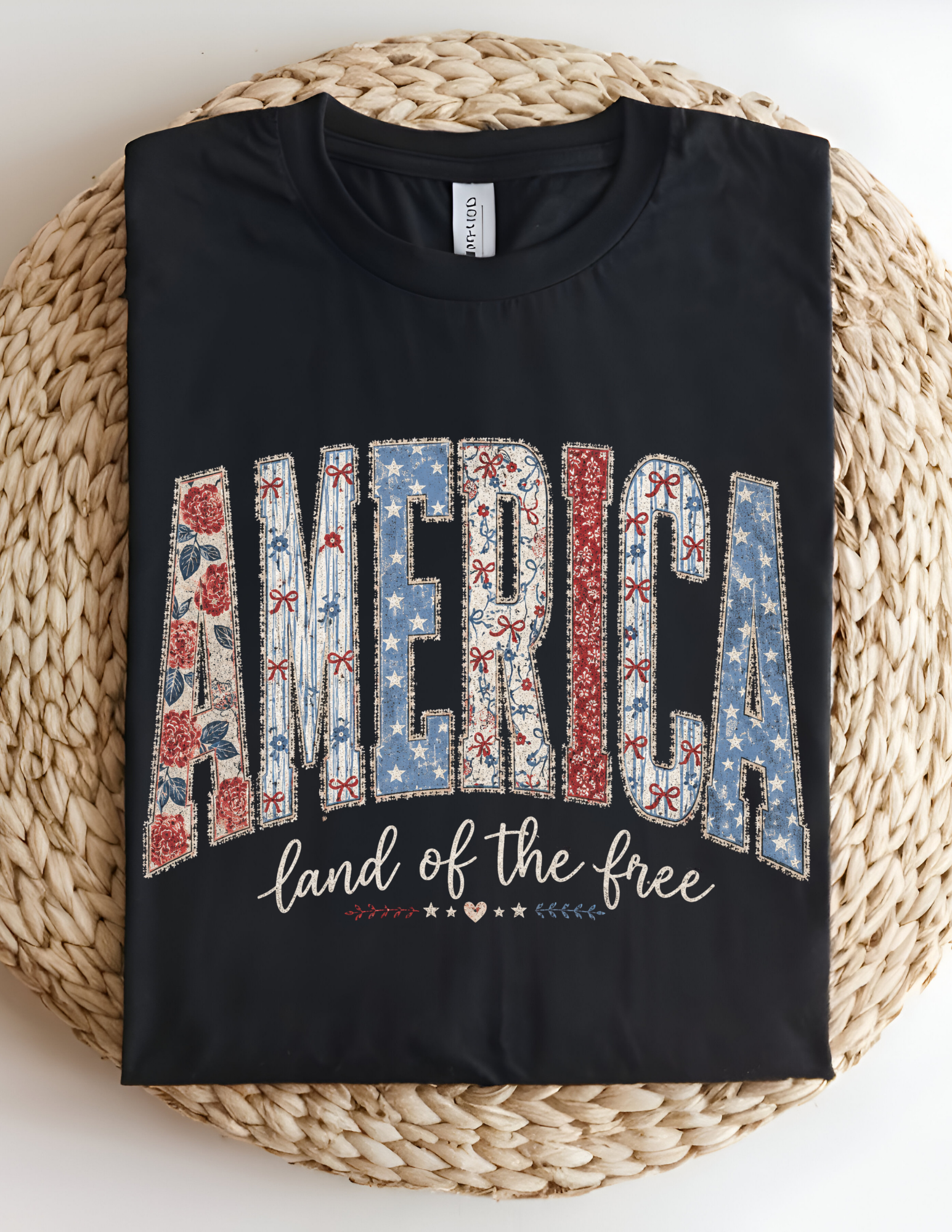 America Land of the Free Patriotic Tee