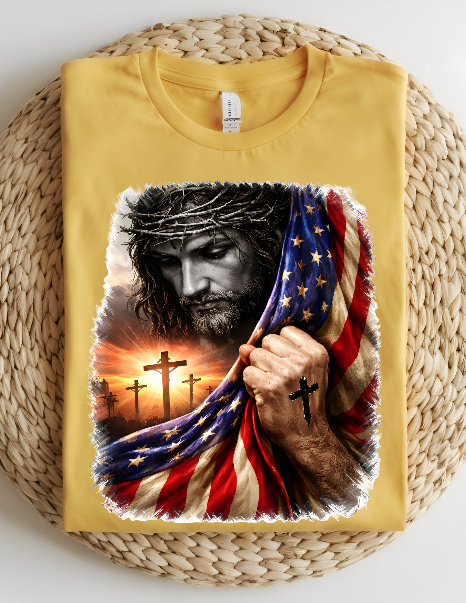 Faith & Freedom Patriotic Jesus Tee
