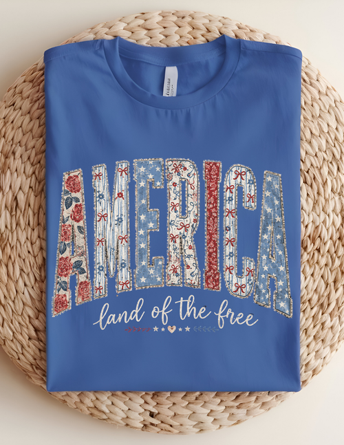 America Land of the Free Patriotic Tee