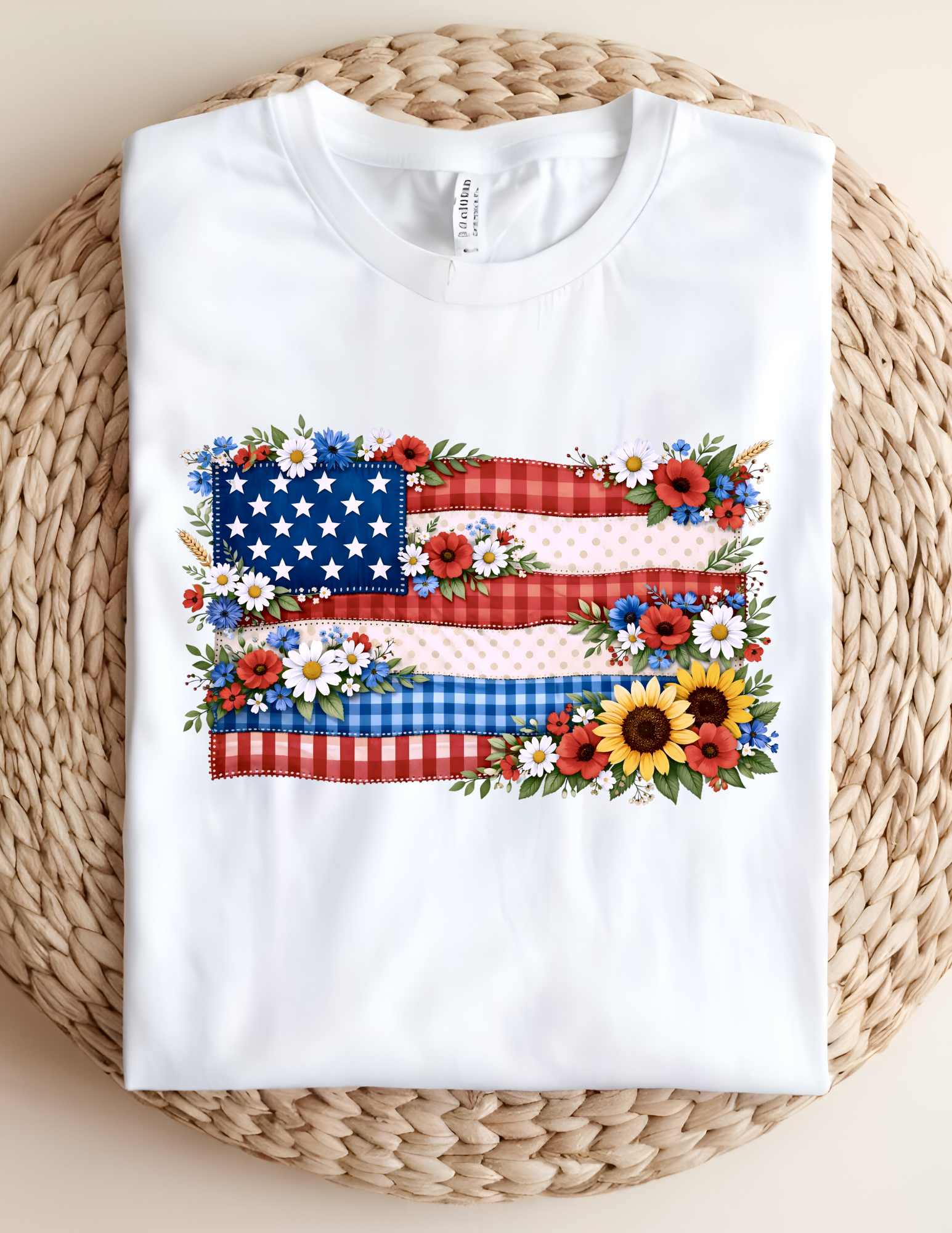 Floral Americana Flag Tee