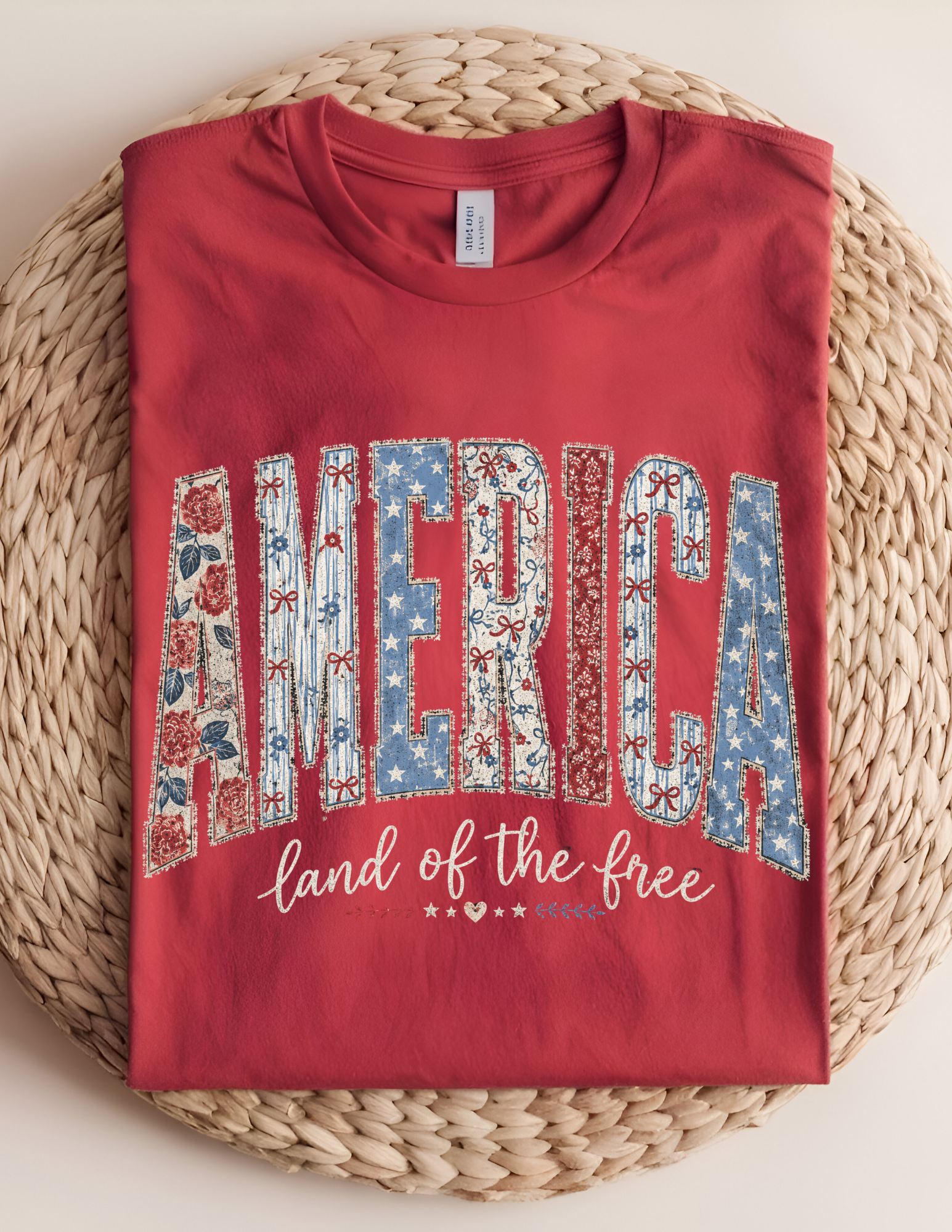 America Land of the Free Patriotic Tee