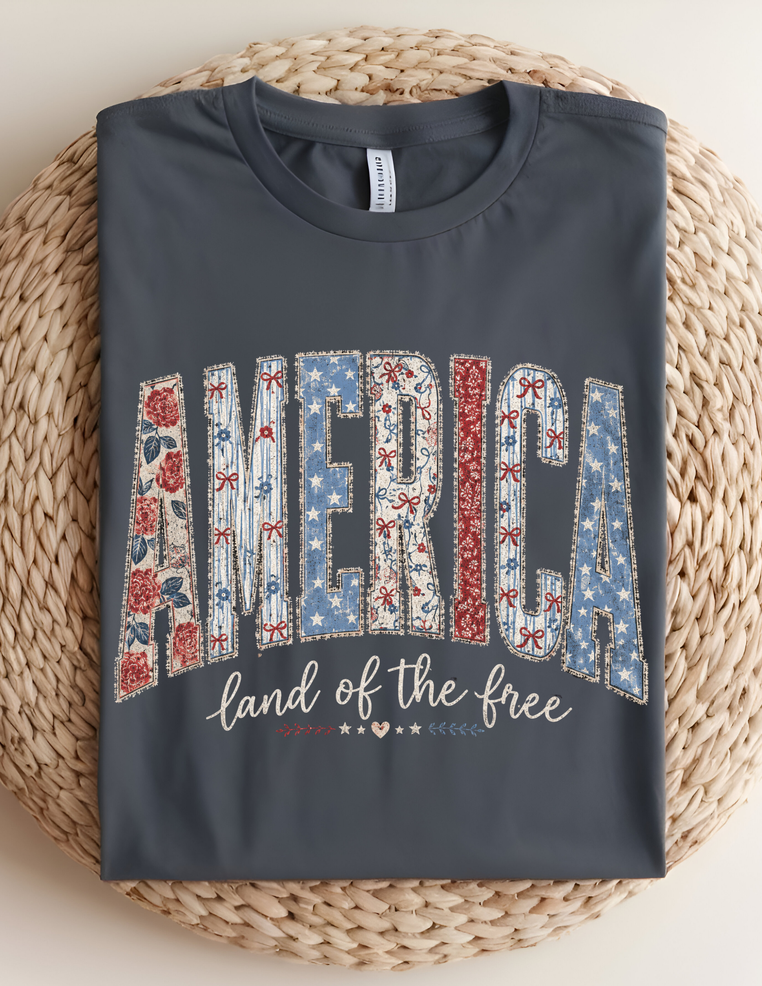America Land of the Free Patriotic Tee