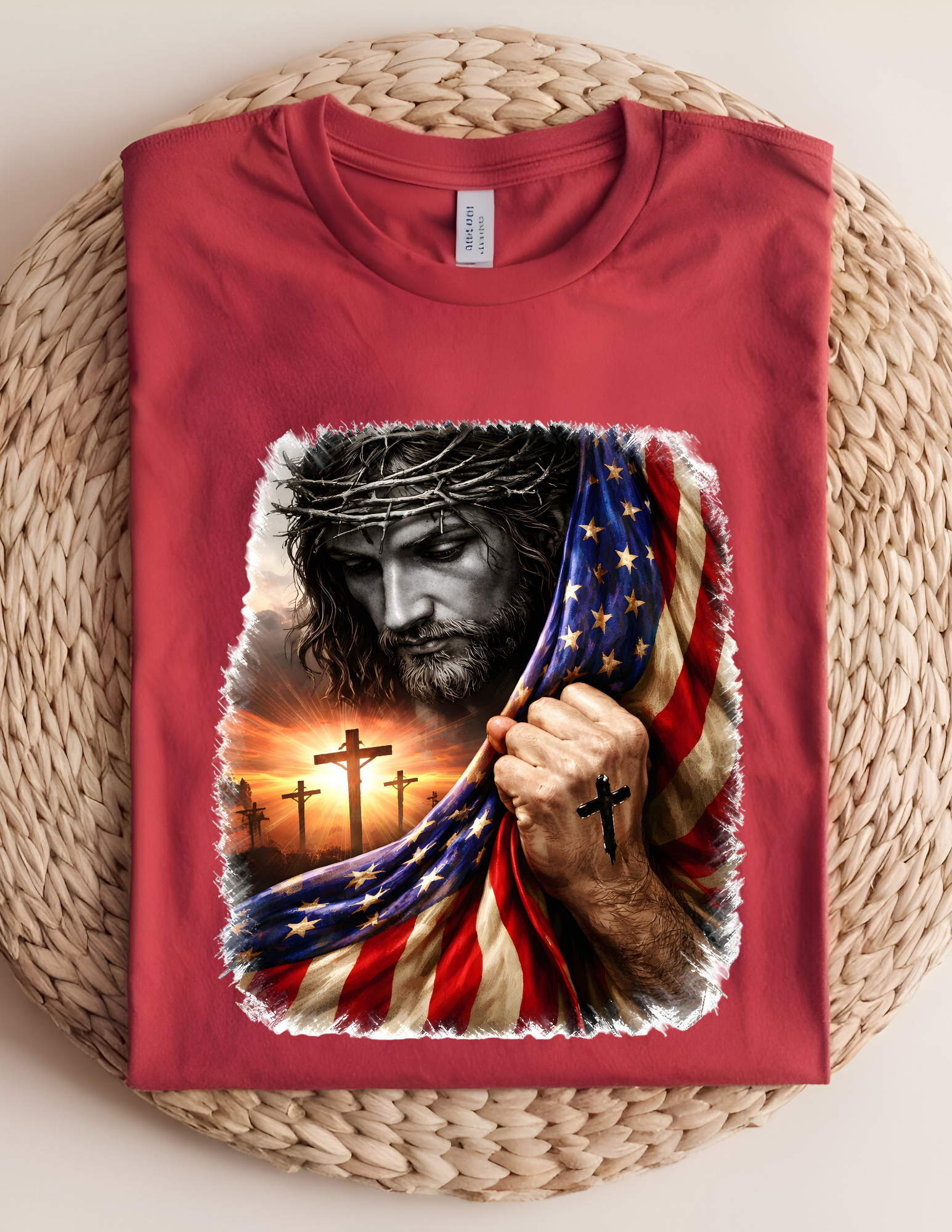 Faith & Freedom Patriotic Jesus Tee