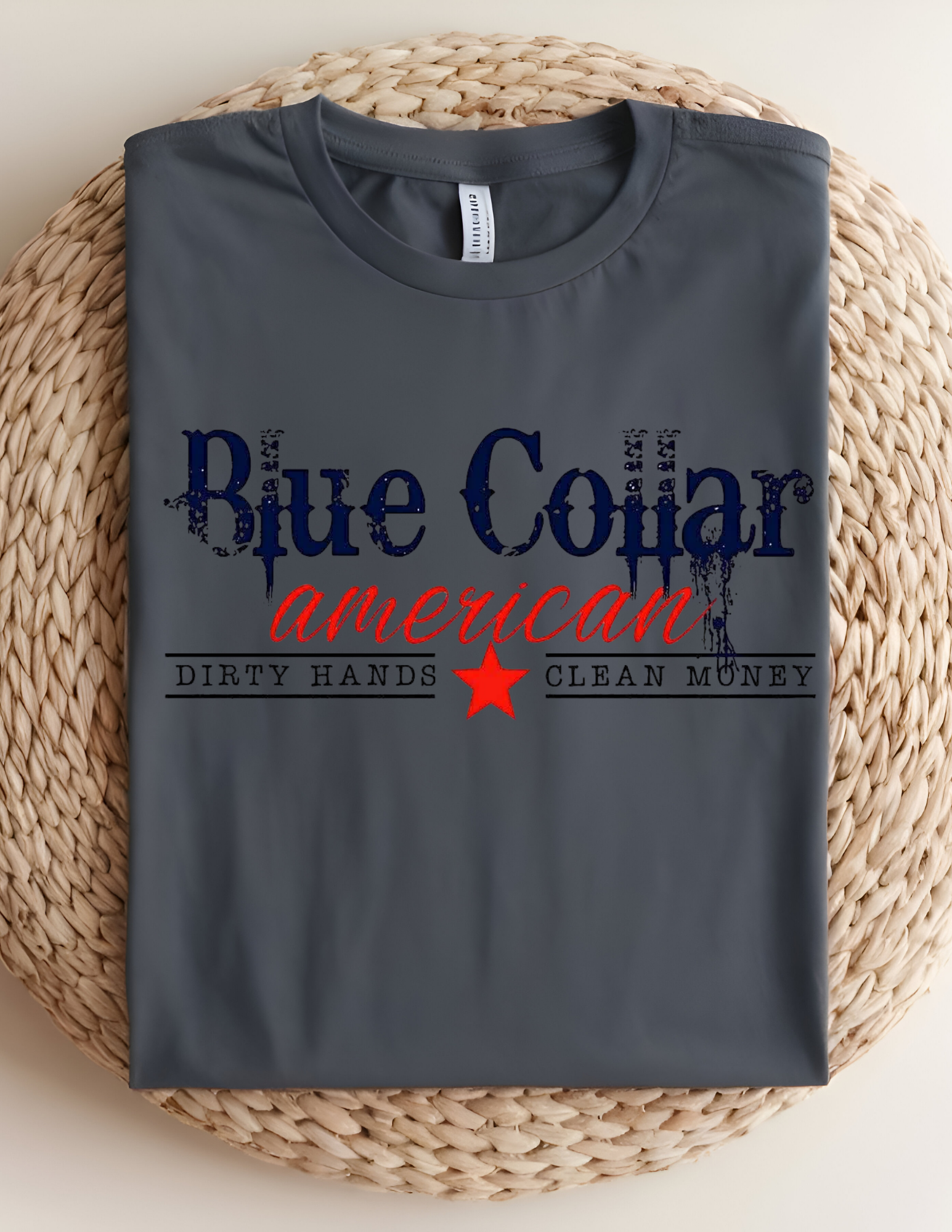 Blue Collar American Tee – Dirty Hands, Clean Money Shirt