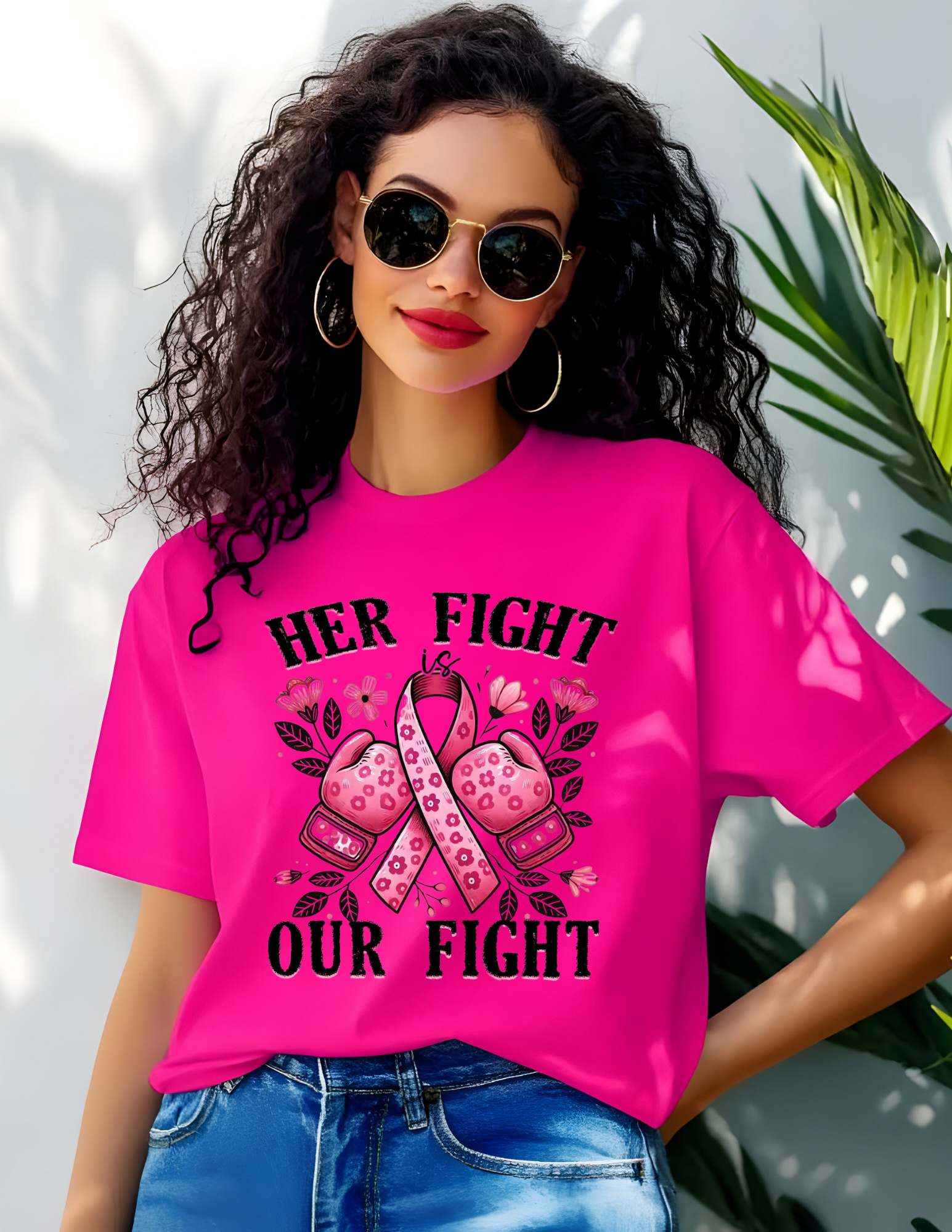 Her Fight Is Our Fight Breast Cancer Awareness Tee