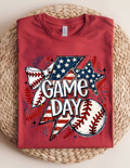 Game Day Patriotic Baseball Tee – Stars, Stripes & Home Run Style⚾