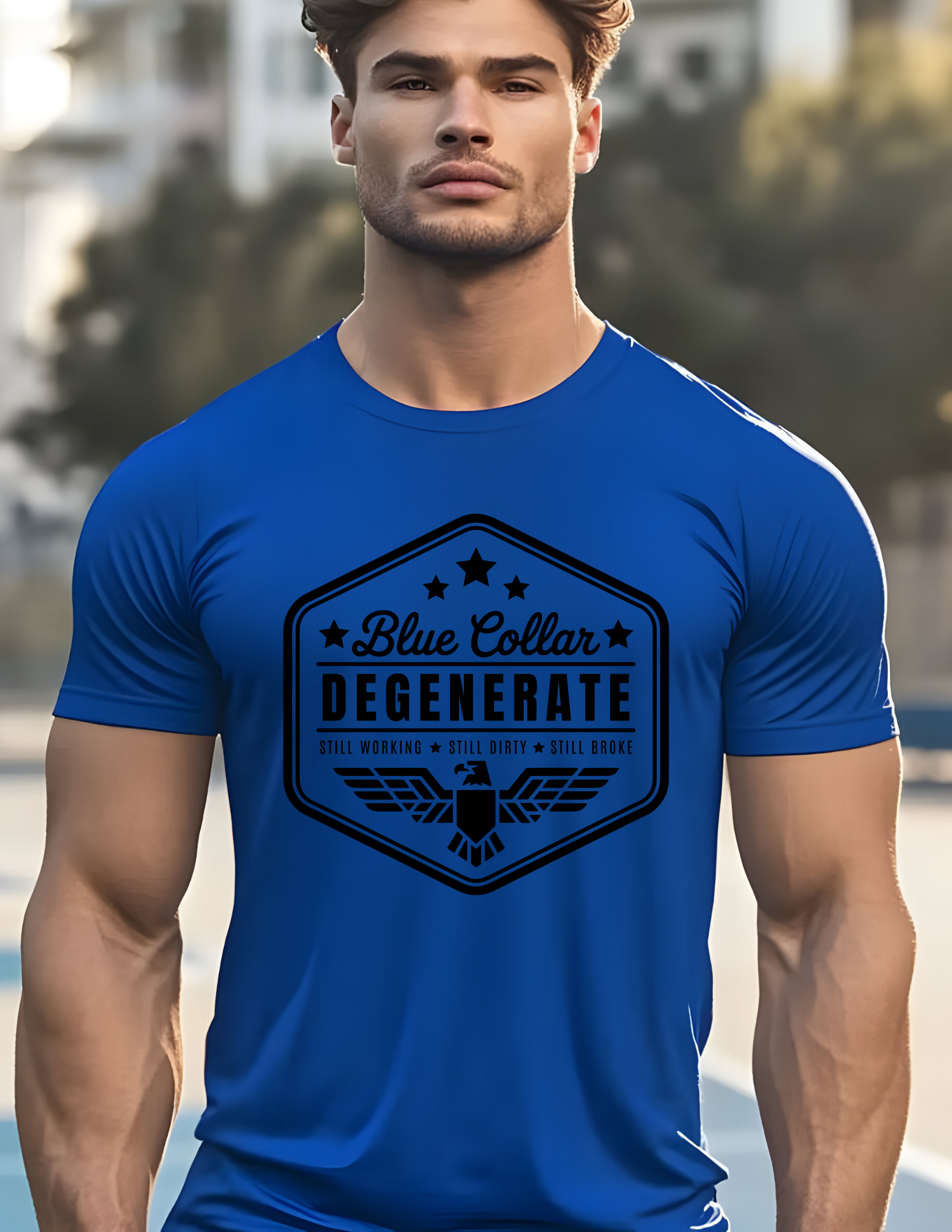 Blue Collar Degenerate Tee