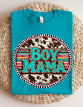Western Serape Cowhide “Boy Mama” Graphic Tee