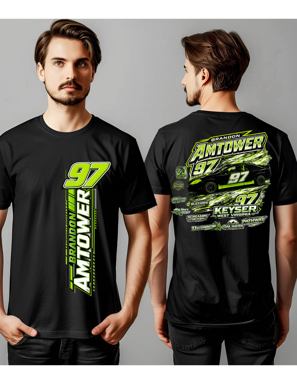 Brandon Amtower Racing #97 Apparel – T-Shirts, Sweatshirts & Hoodies 🏁💚