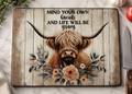 Mind Your Own Biscuits Glass Cutting Board
