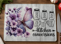 Butterfly Kitchen Conversions Tempered Glass Cutting Board