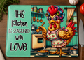 This Kitchen Is Seasoned with Love Tempered Glass Cutting Board