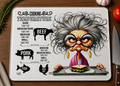 Funny Cooking Temperature Guide Glass Cutting Board