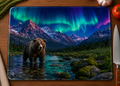 Northern Lights Bear Glass Cutting Board