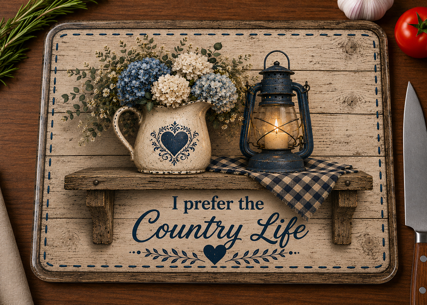 I Prefer the Country Life Glass Cutting Board