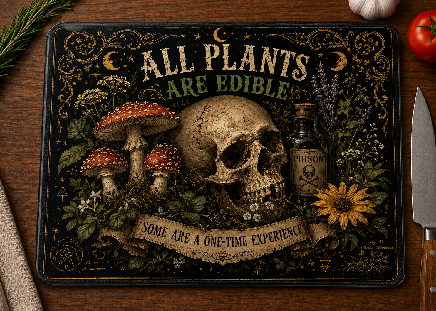 All Plants Are Edible Glass Cutting Board